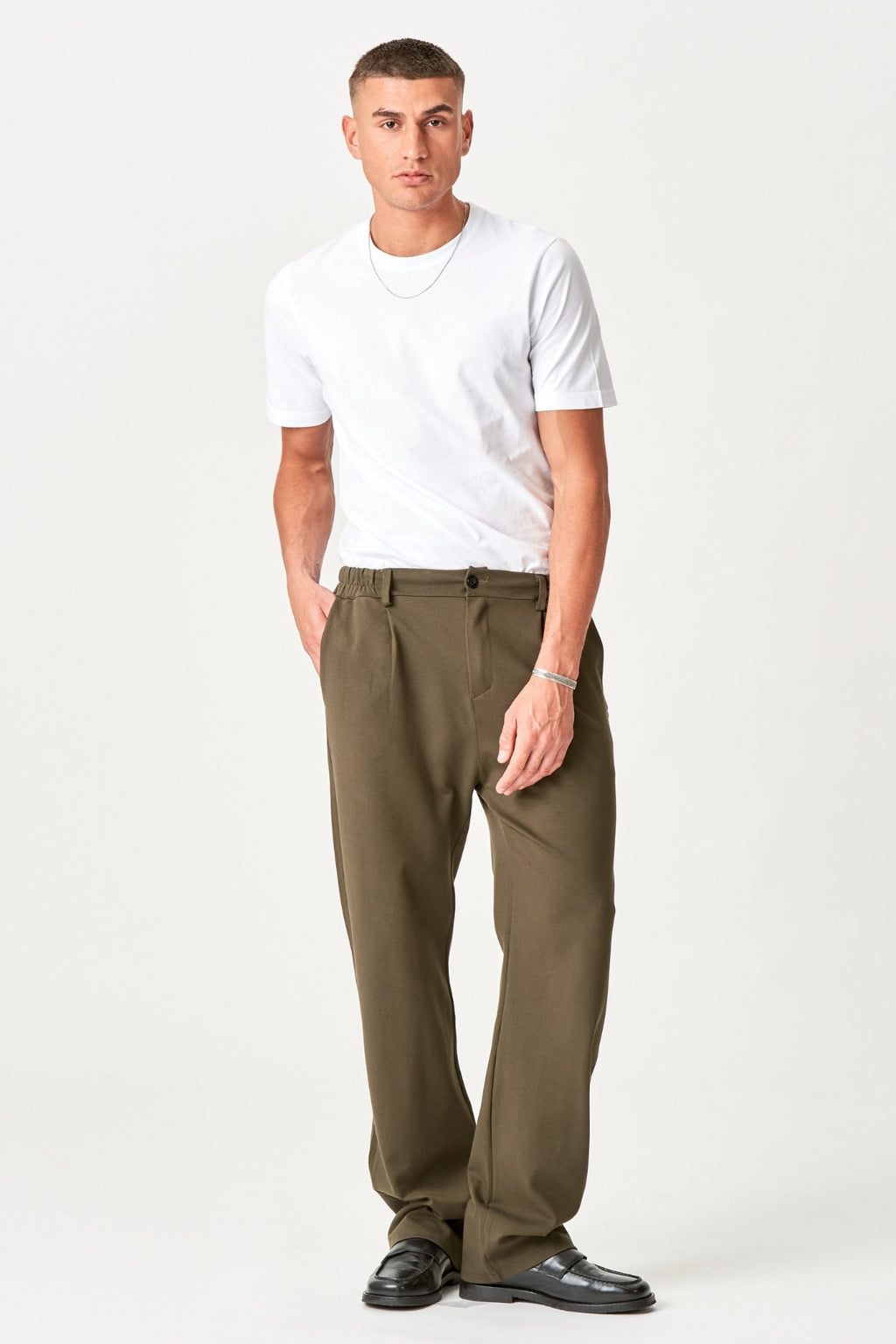 Suit pants loose - Army Green