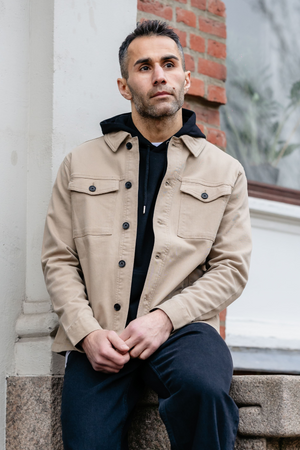 Twill Overshirt - Mørk Sand