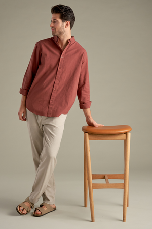 Hørskjorte - Terracotta