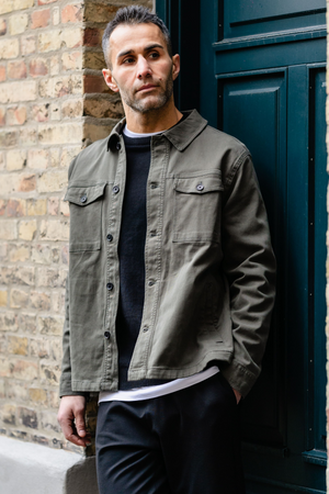 Twill Overshirt - Mørk Oliven