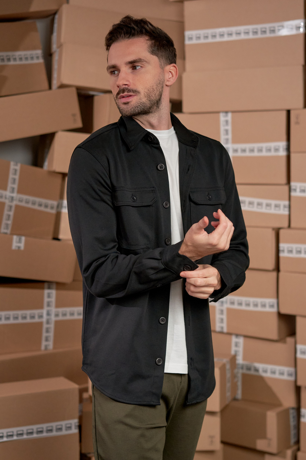 Performance Regular Overshirt - Sort