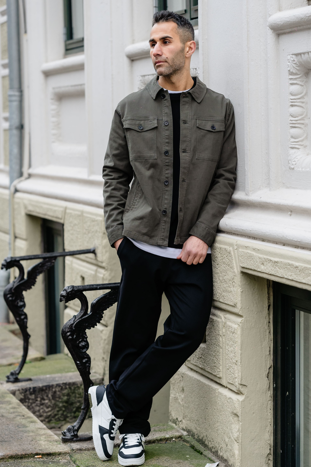 Twill Overshirt - Mørk Oliven