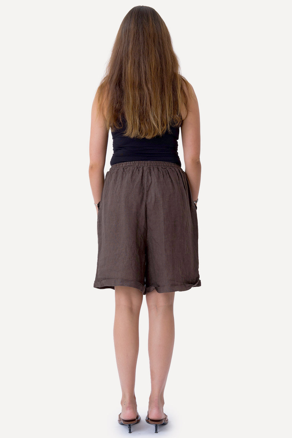 Hør Shorts - Brun
