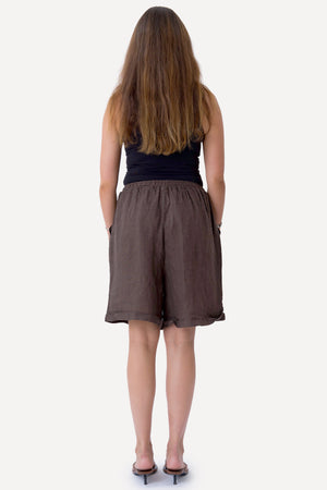 Hør Shorts - Brun