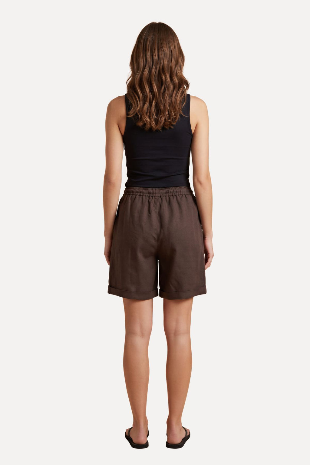 Hør Shorts - Brun