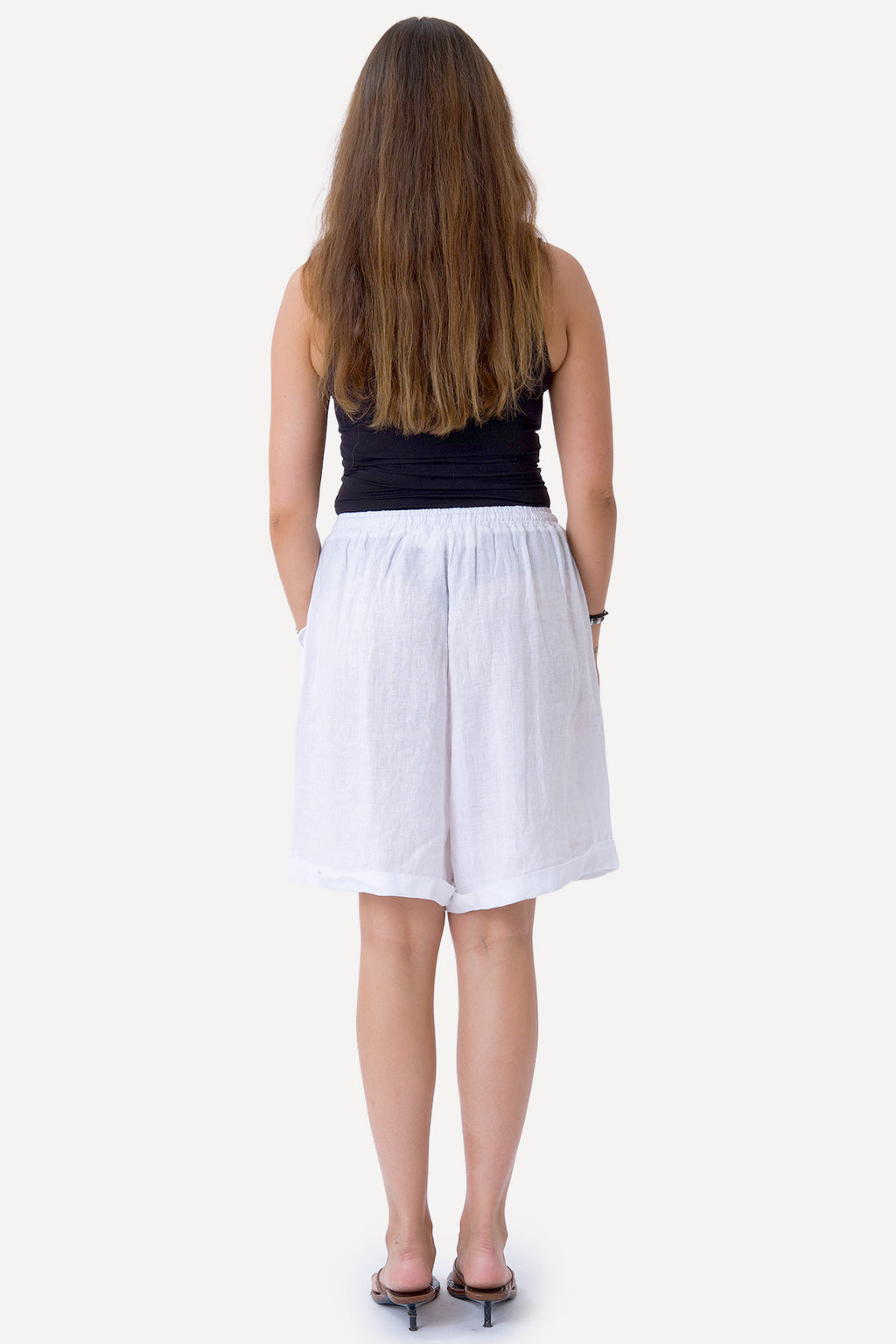 Hør Shorts - Hvide