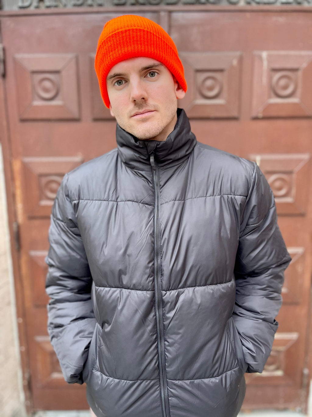 Knitted beanie - Orange