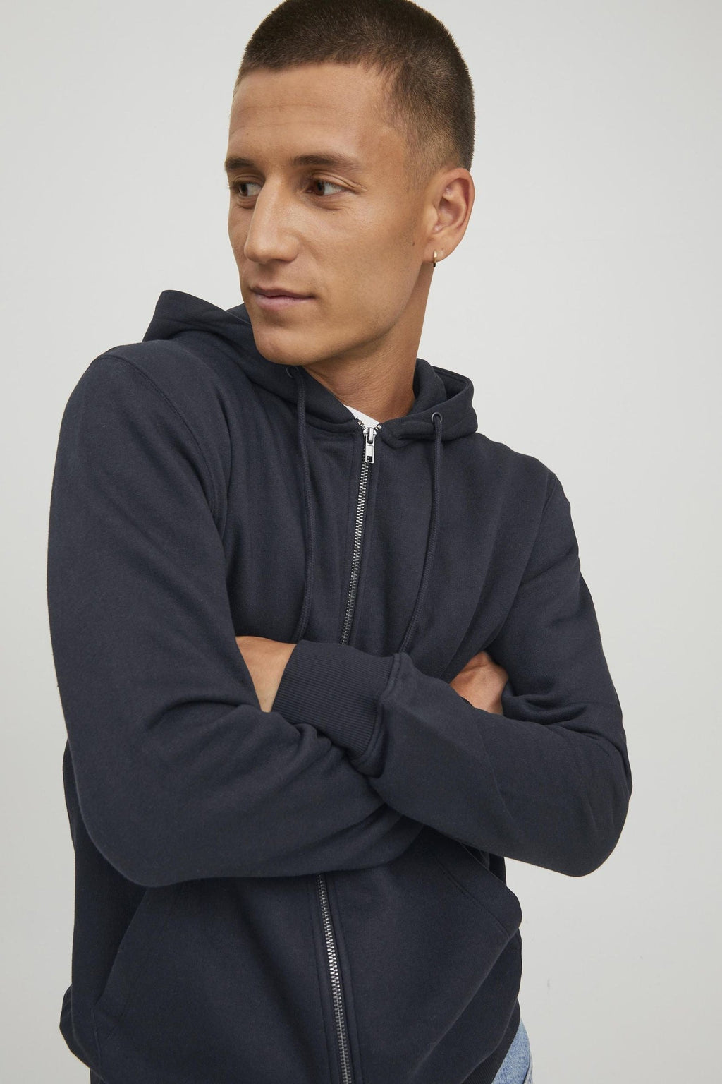 Star Basic Sweat Zip Hoodie - Sort