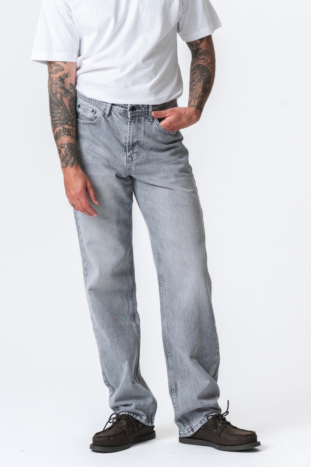 Noah Loose Fit Jeans - Grå Denim