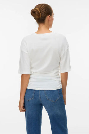 Navaro 2/4 O-Neck Top - Snow White