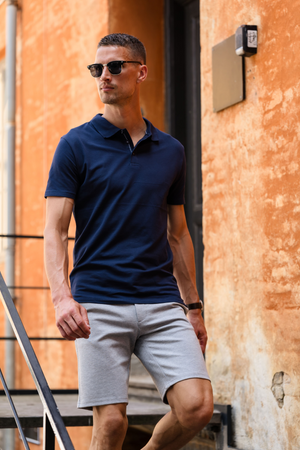 Muscle Polo Shirt - Navy