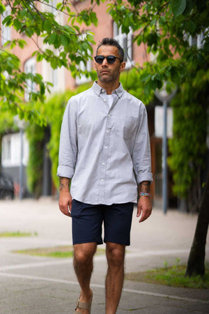 Den Originale Performance Oxford Skjorte - Grå Melange