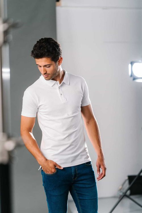 Muscle Polo Shirt - Hvid