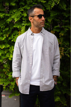 Den Originale Performance Oxford Skjorte - Grå Melange