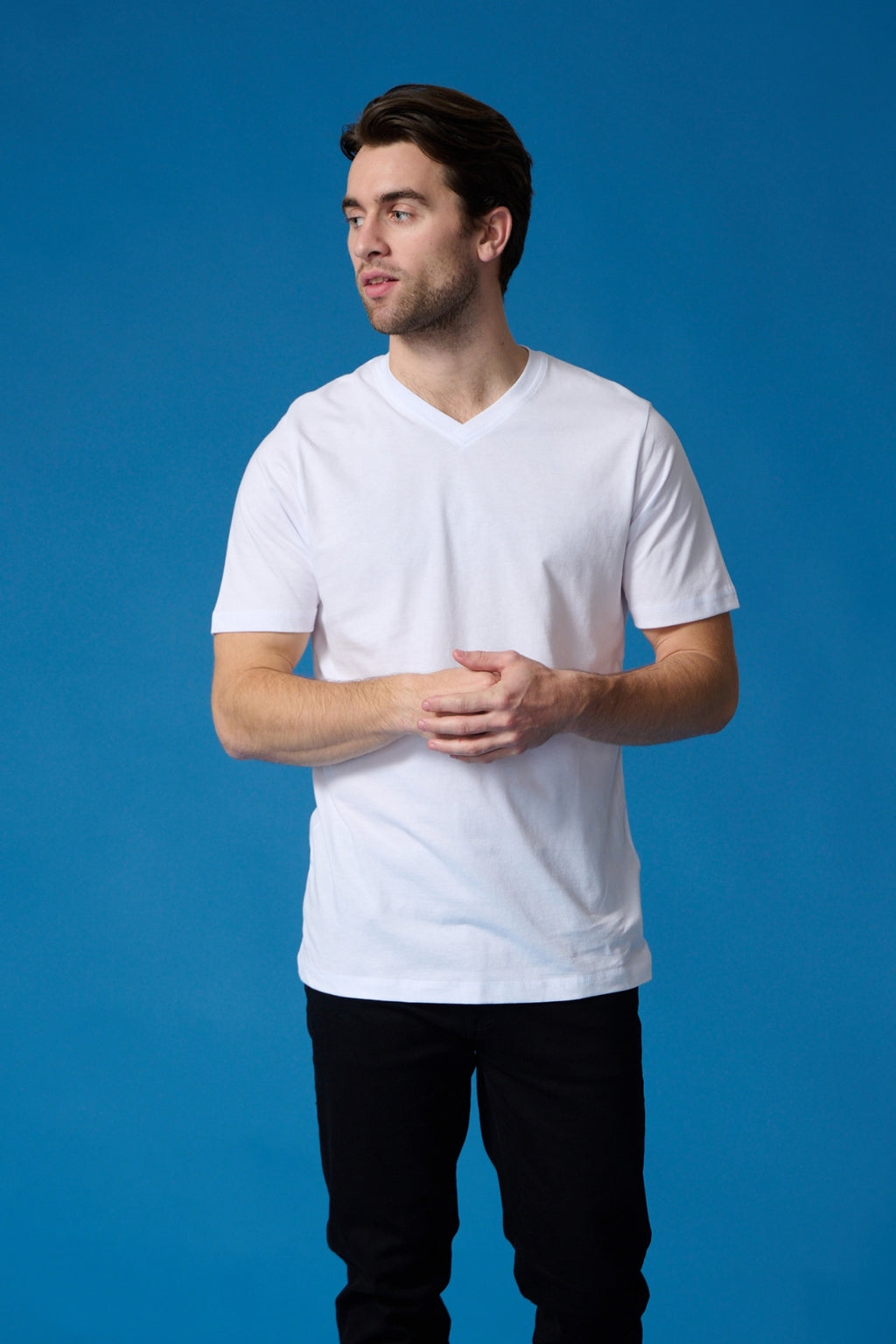 Basic V-neck t-shirt - (6 stk.)