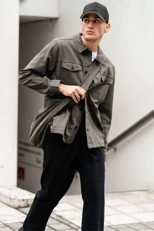 Twill Overshirt - Mørk Oliven