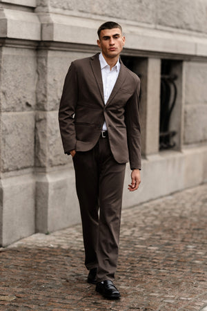 Det Originale Performance Jakkesæt Regular fit - (Mørkebrun)