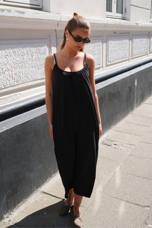Luna Singlet Ankel Kjole - Sort