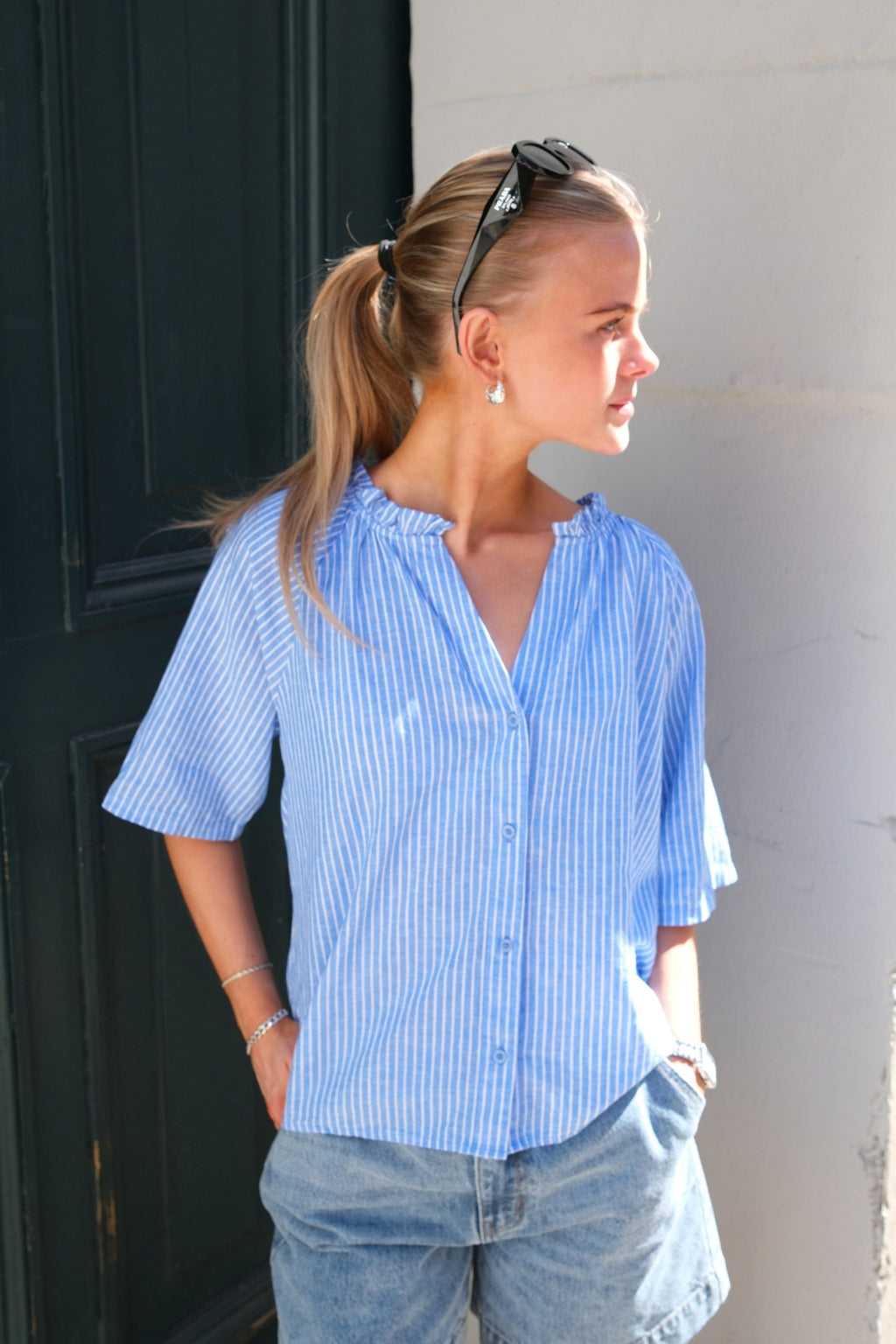 Linn Frill Top - Marina Hvid