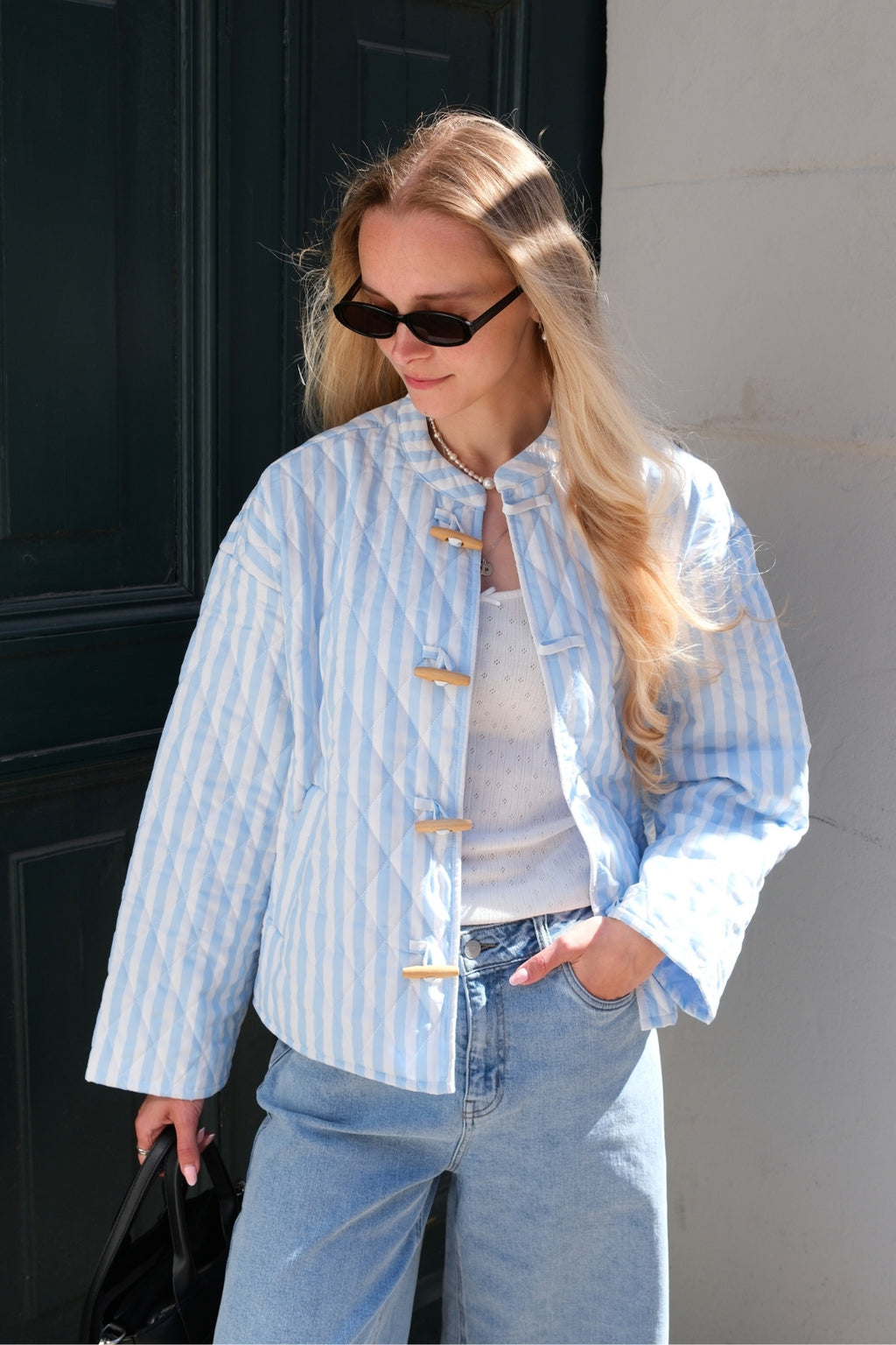 Siri Quiltet Jakke - Chambray Blå