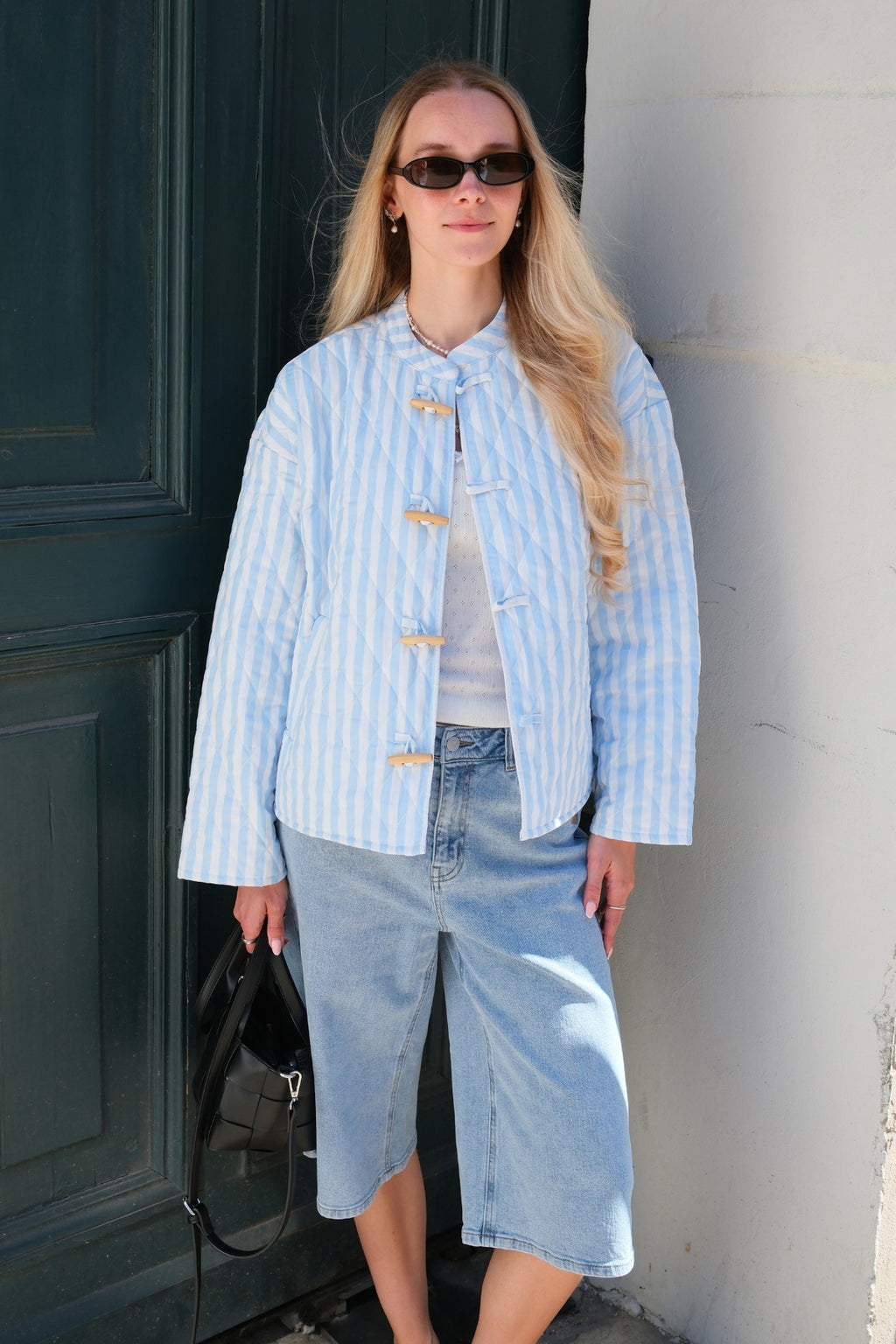 Siri Quiltet Jakke - Chambray Blå