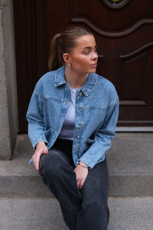 Jamie Denim Shacket - Lys Blå Denim