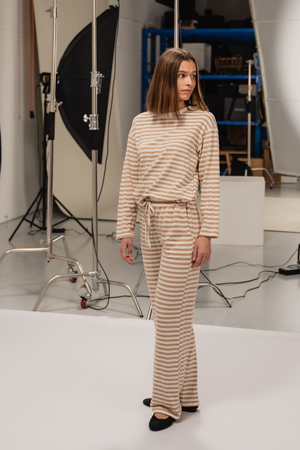 Stribede bukser - Beige