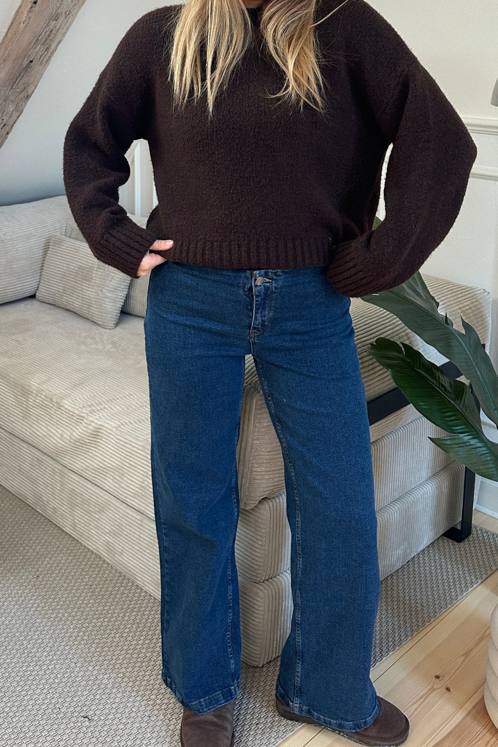 Miley Wide Jeans - Mellemblå