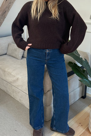 Miley Wide Jeans - Mellemblå