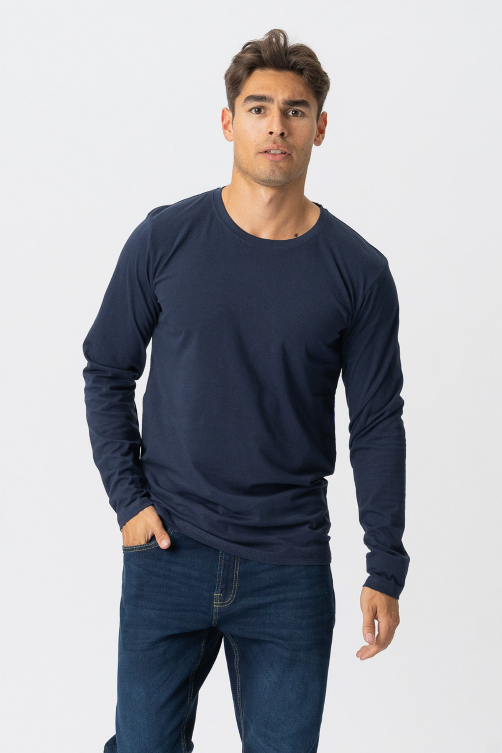 Basic Langærmet T-Shirt - Pakketilbud (6 stk.)