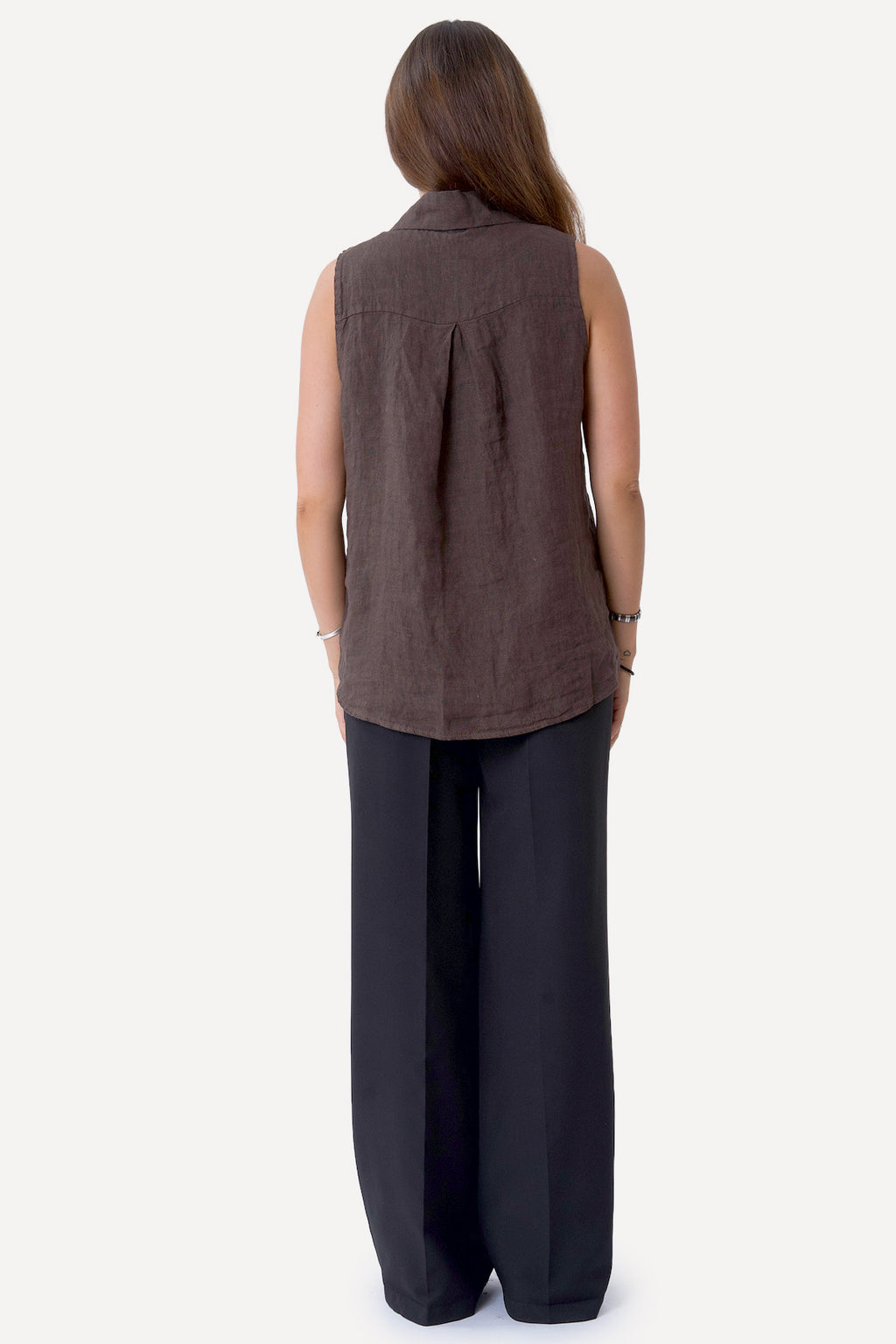 Mio Hør Top - Brun