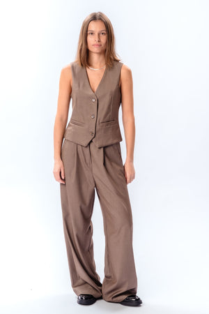 Nadia Vest og Pants (Taupe)