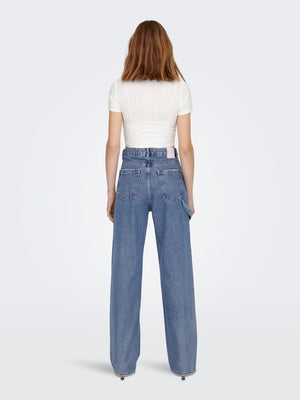 Kirsi Wide Jeans - Medium Blue Denim