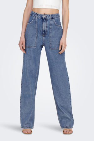 Kirsi Wide Jeans - Medium Blue Denim