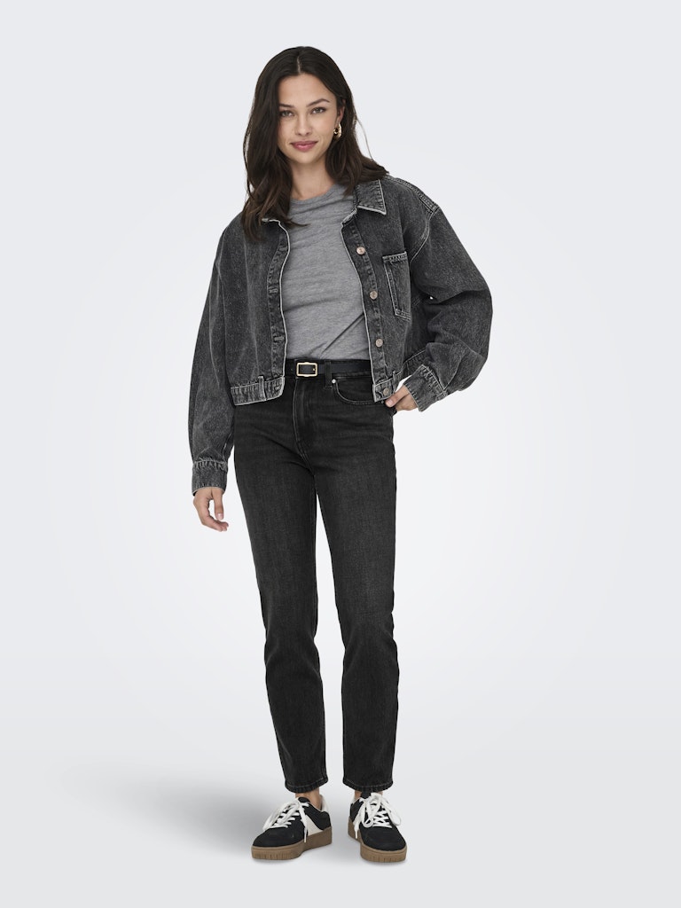 Emily High Waist Jeans - Sort Denim