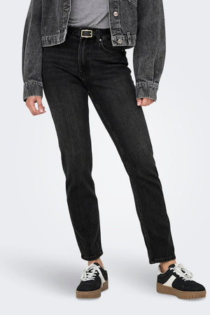 Emily High Waist Jeans - Sort Denim