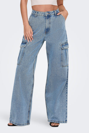 Hope High Waist Denim Jeans - Dark Blue Denim