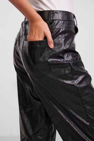 Croco Bukser - Sort