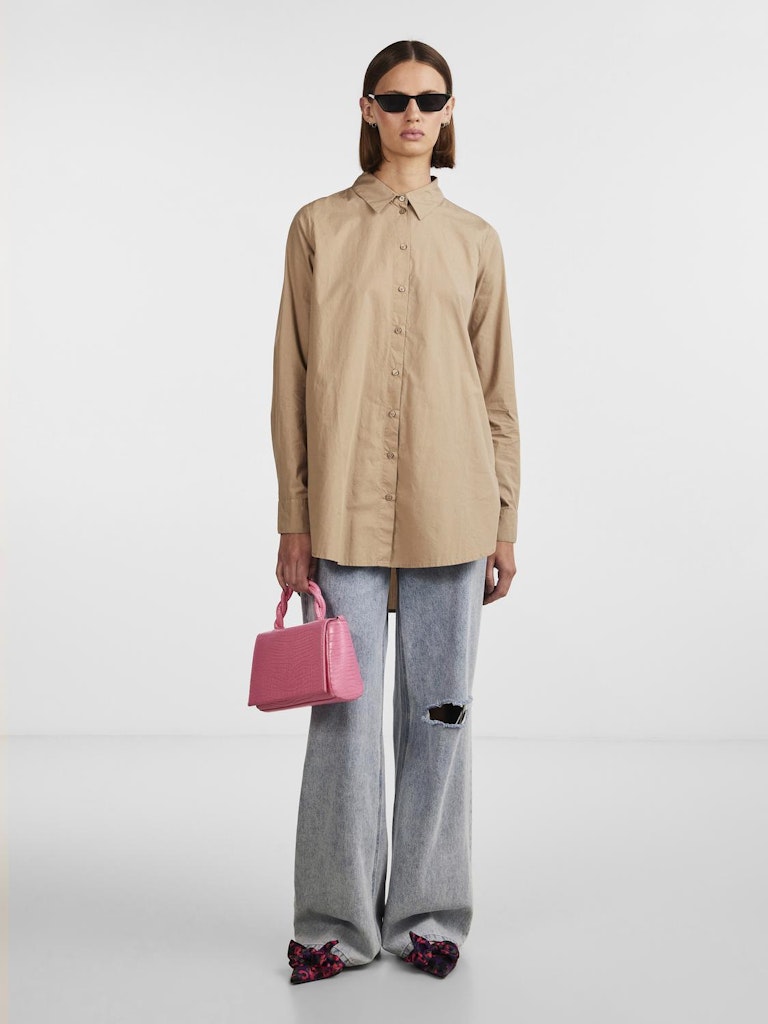 Jiva Langærmet Skjorte - Silver Mink