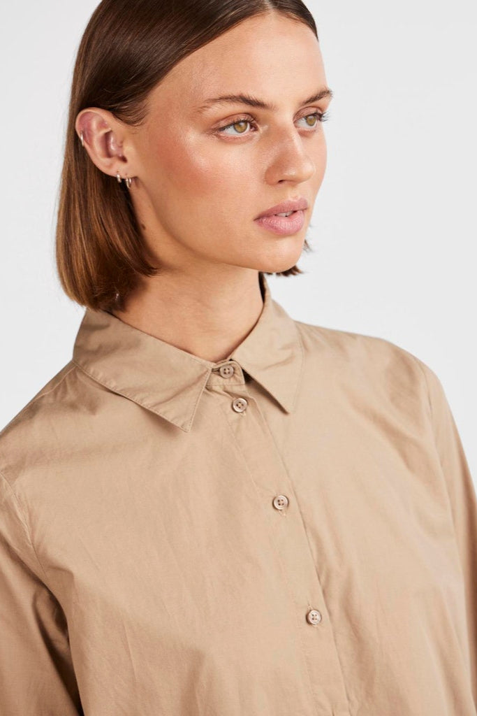 Jiva Langærmet Skjorte - Silver Mink