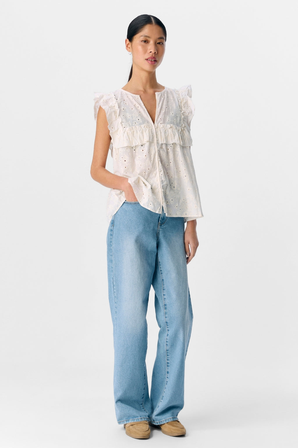 Cillie Frill Top - Sky Danser