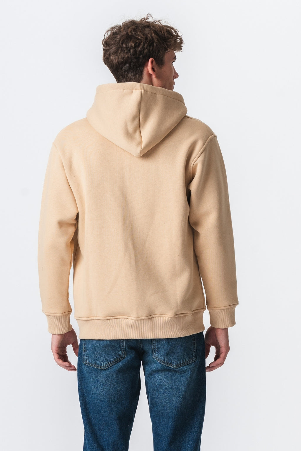 Relaxed Zip Hoodie - Beige