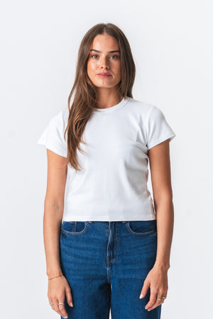 Emily Kort T-Shirt - Hvid