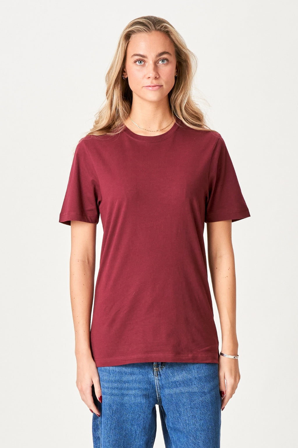 Boyfriend Tee - Bordeaux Rød