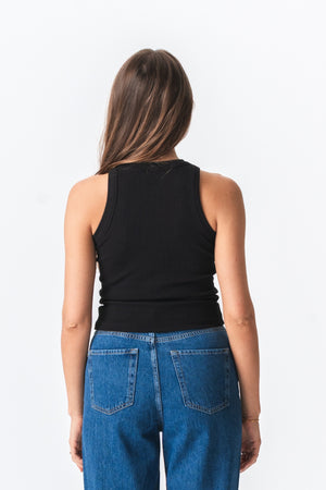 Ribbed Top - Sort