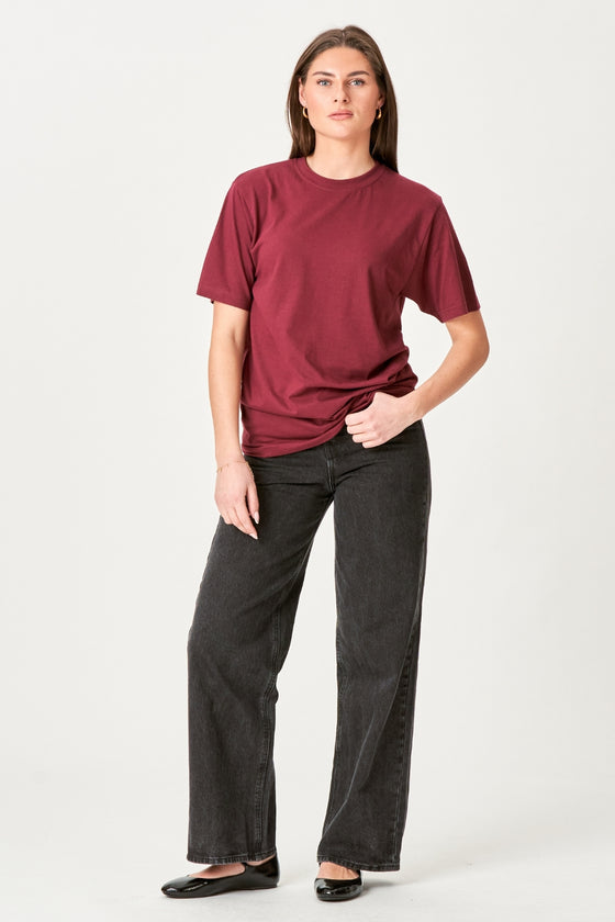 Tillda Ribbed T Shirt Bordeaux main image 0