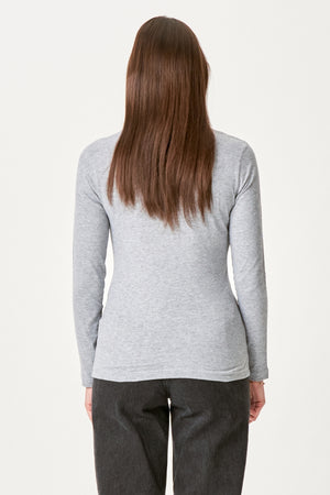 Basic langærmet T-shirt - Grå