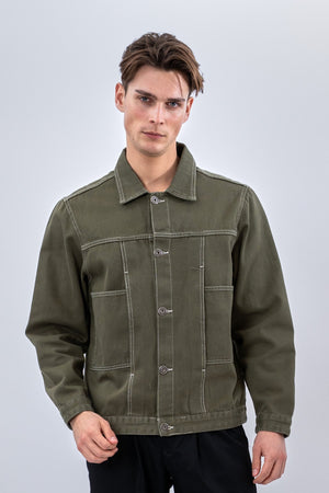 Denim Jakke - Khaki
