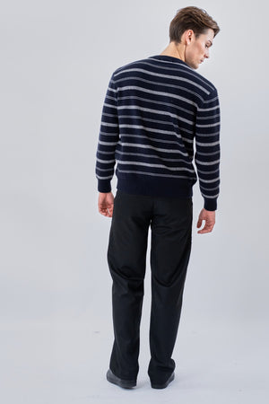 Striped Sweater - Mørkeblå
