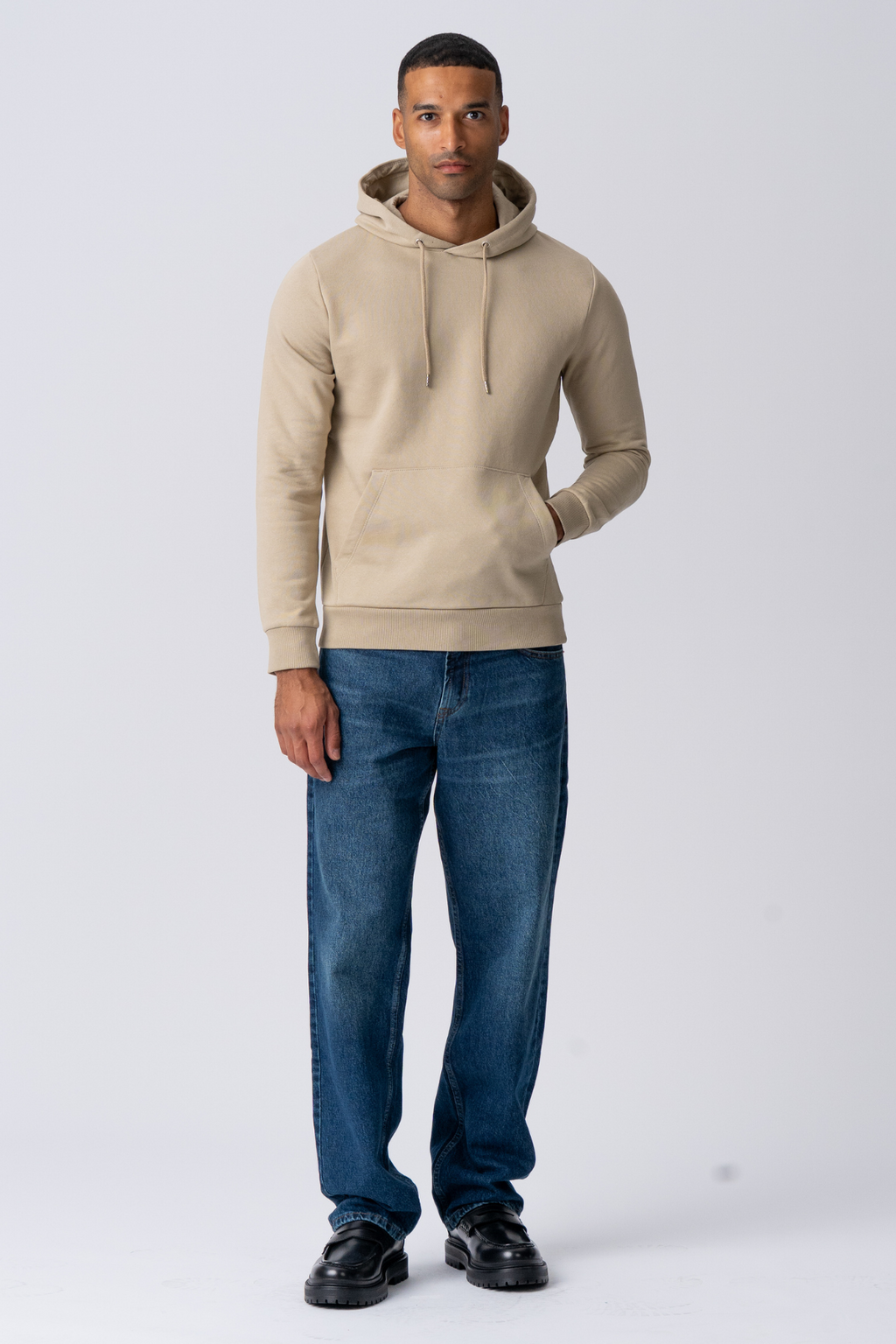 Basic Hoodie Sweat - Mørk Beige